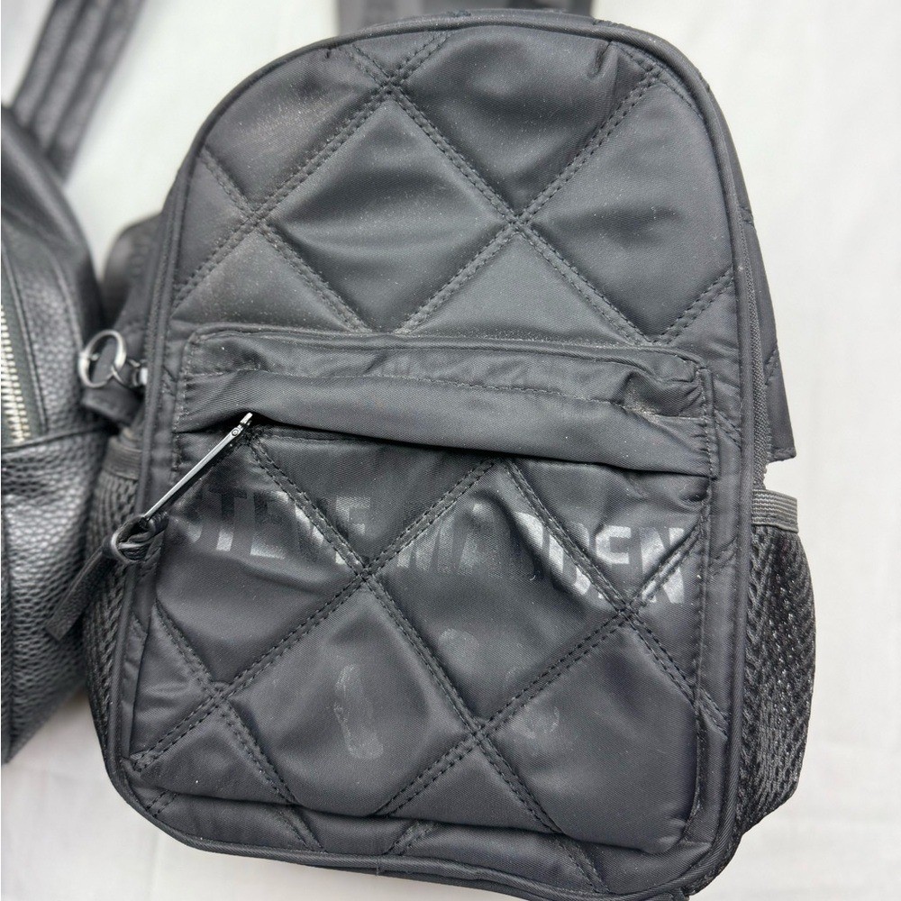 Steve Madden Black Quilted Backpack Duo bundle