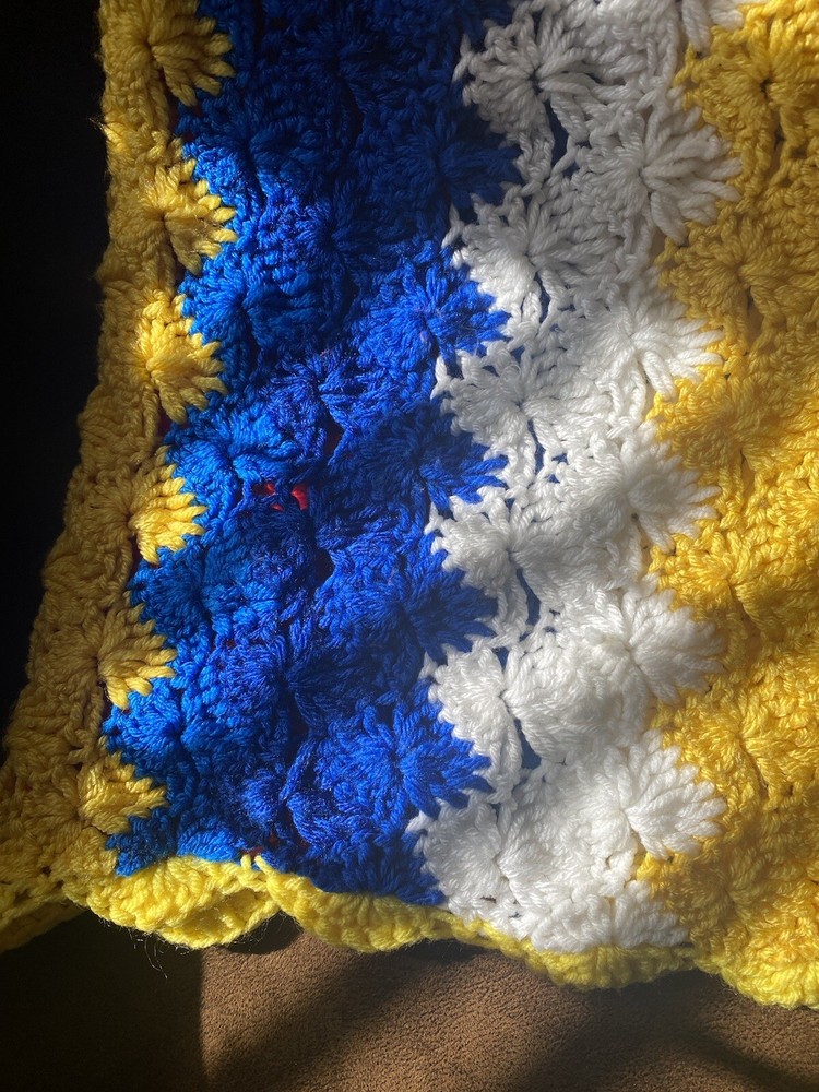 Handmade Crocheted Afghan Throw Blanket 60 x 50 Multicolor