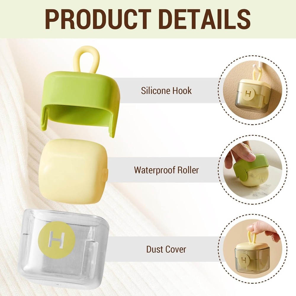 Mini Portable Lint Roller, Reusable Lint Rollers, Washable Sticky Roller for ...