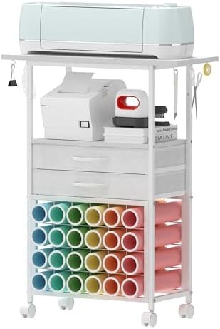 Craft Machine Storage Cart with 24 Roll Holders