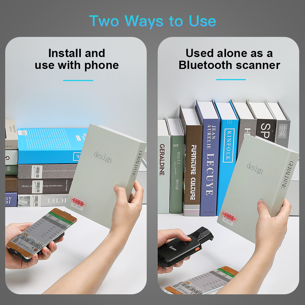 1D 2D QR Barcode Scanner Wireless Inventory Reader Fit iPhone iPad Android Phone