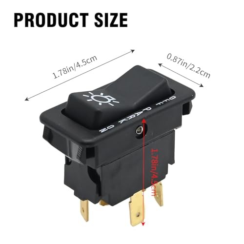 Headlamp Switch 3 Position 5 Pin Headlight Rocker Switch Replacement for
