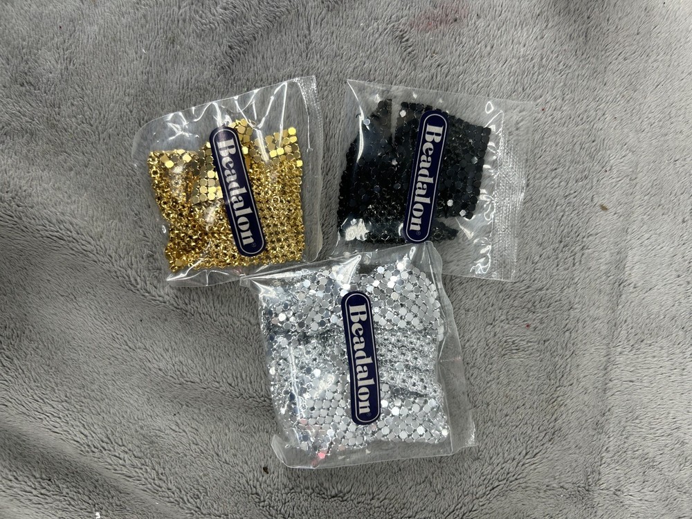 Lot Of 3 Beadalon Flat Gem Sheets