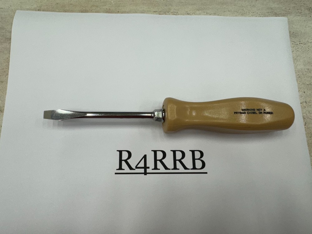 Snap-on Tools NEW COMBAT TAN Hard Handle 1/4" Flat Head Screwdriver SDD4ACT