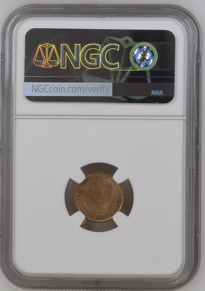 1906 (6) SLV Spain 1 Centimo NGC MS66 RD Pop 4