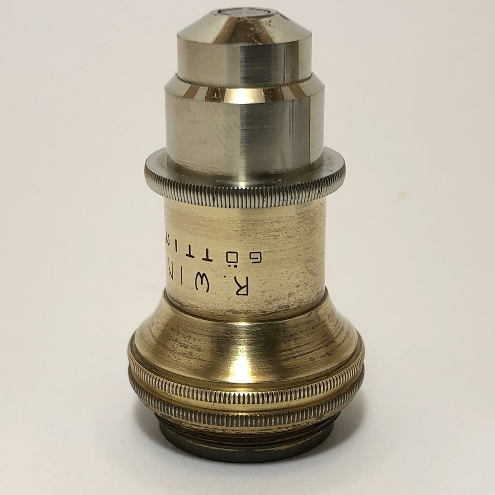 Vintage R. Winkel Gottingen Brass Objective Lens For Microscope