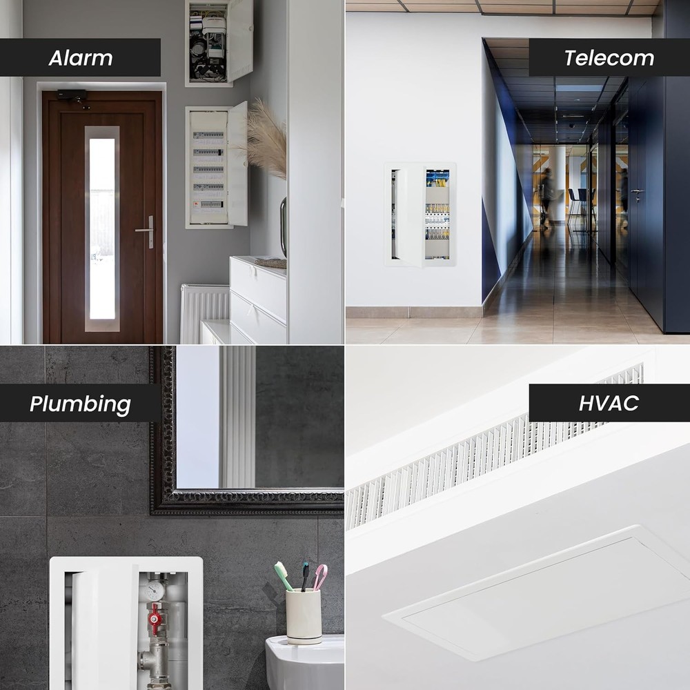 8 x 16 Access Panel for Drywall and Ceiling – White ABS Plastic Door Panel, Wall