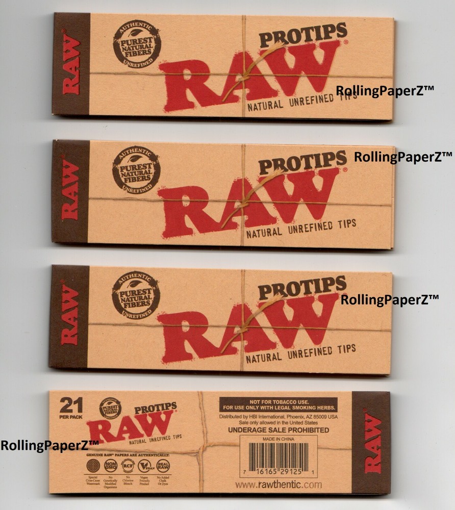 4 PKS- RAW Rolling Papers PROTIPS for Phatty Rolls, Custom Rolls/ Creative Rolls