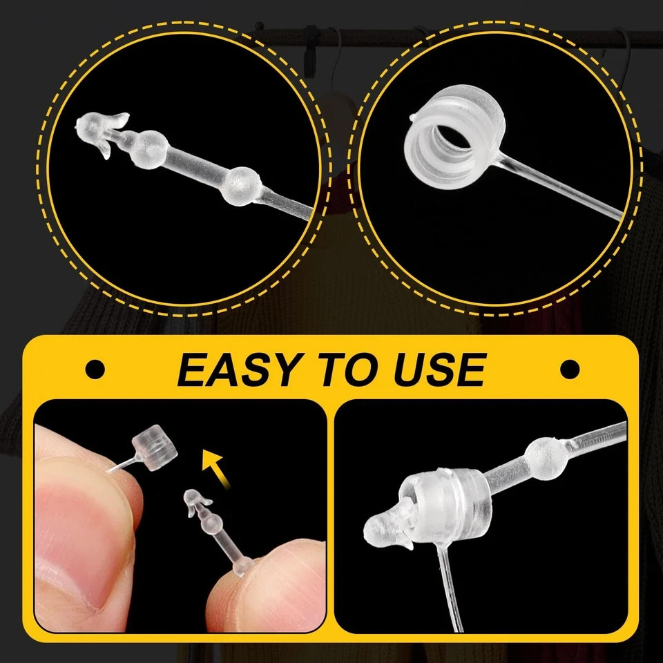 2000pc Plastic Tag Fastener Hang Tag Snap Lock Pin Security Loop For Retail Stor