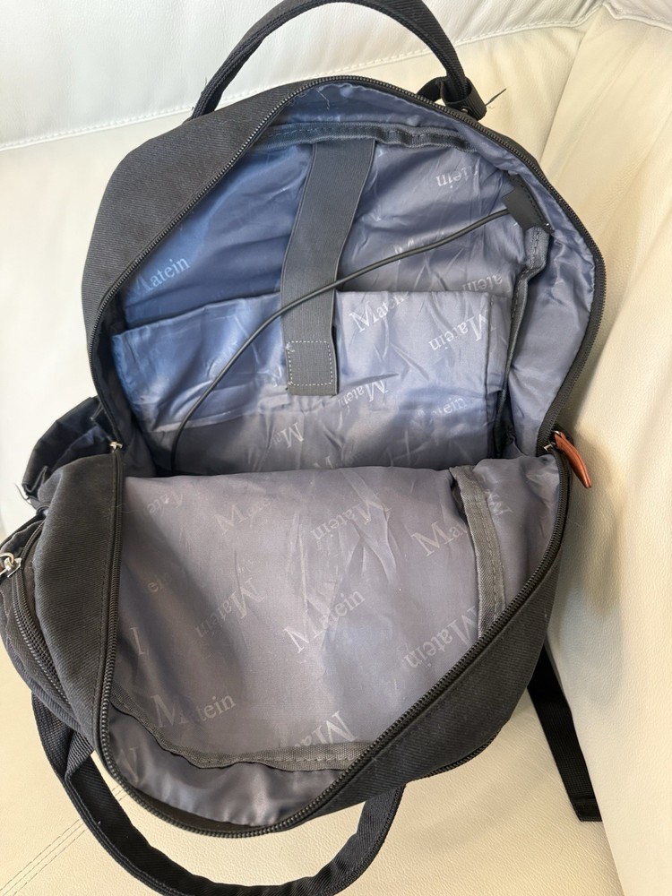 Matron Black Backpack With Built In Insulation Compartment As Well As Power Plug
