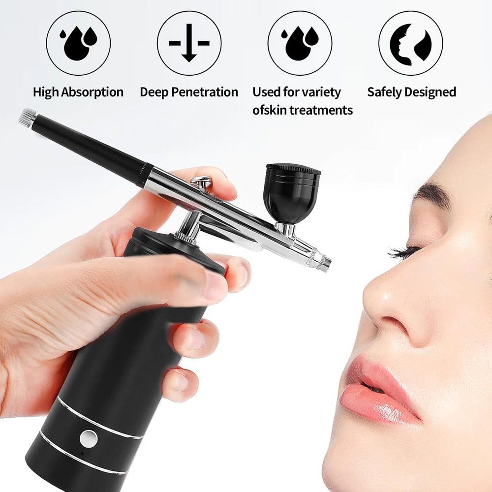 Wireless Airbrush Kit: Compact 5.9'' with Powerful Compressor & USB Charge