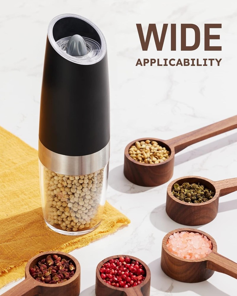 Automatic Battery Powered Salt and Pepper Mills with Large Capacity for Kitchen
