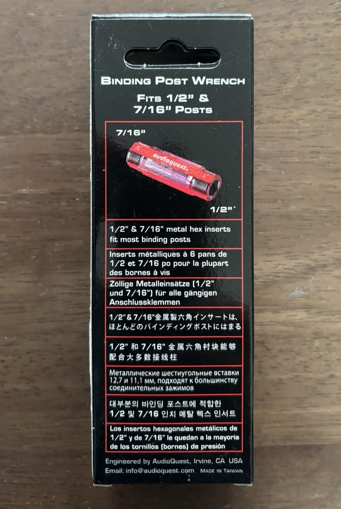 AudioQuest Binding Post Wrench 1/2” & 7/16” Posts
