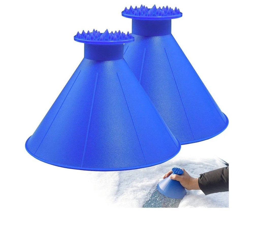 Magical Ice Scrapers for Car Windshield - 2 Pack Cone Magic Car Ice Scraper