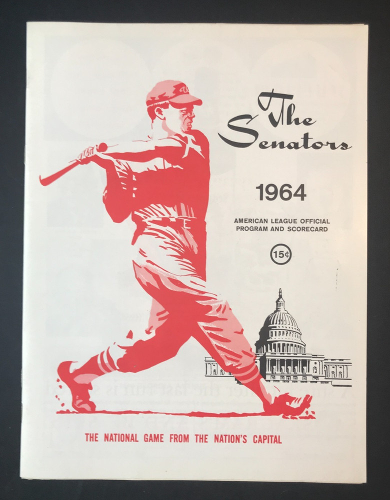 1964 Washington Senators Game Program & Scorecard MLB Baseball Souvenir AL NICE!