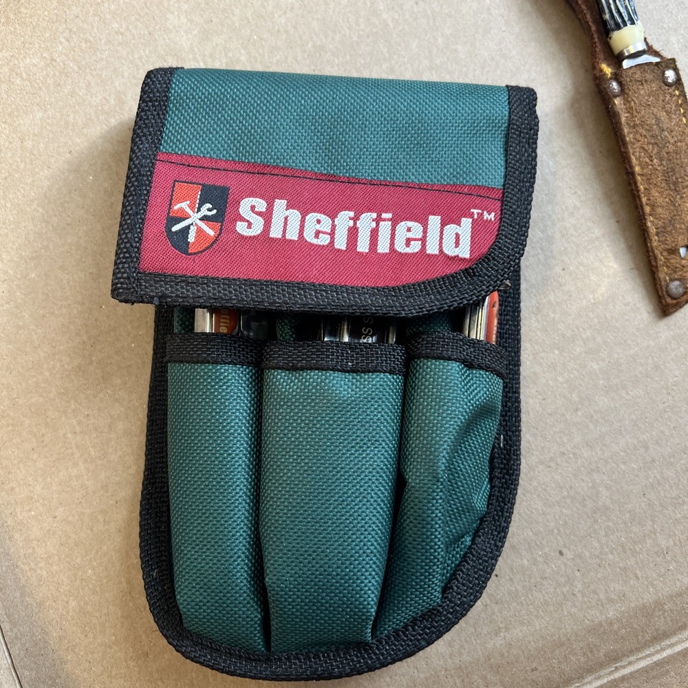Sheffield Multi Tool pocket knife Flash Light Carrying Pouch Belt Loop