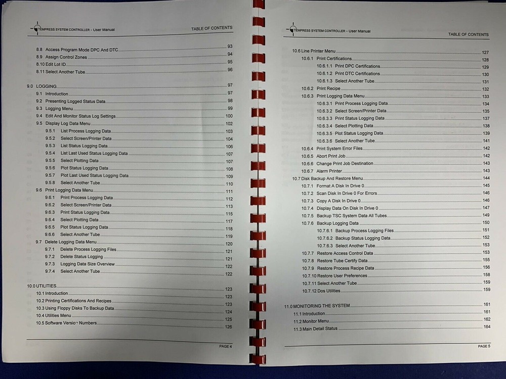 Tempress System Controller User Manual 1998, Used