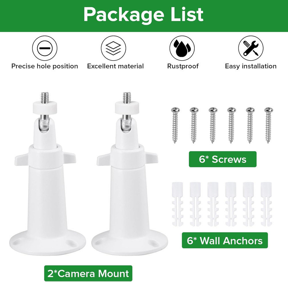 2Pack Security Camera Mounting Bracket for Eufy Solocam S220/C210 Eufycam 2C/2C