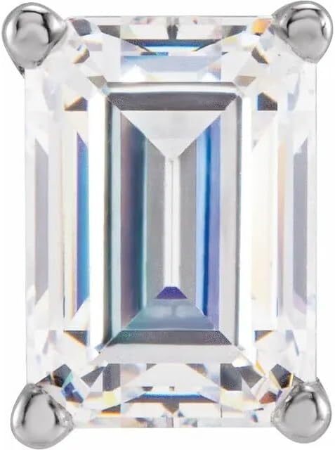 Sterling Silver Unset Emerald 4-Prong Peg Setting