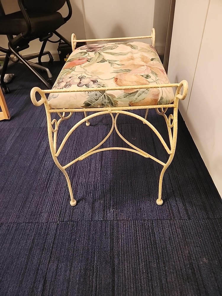 Vintage Wrought Iron Vanity Bench