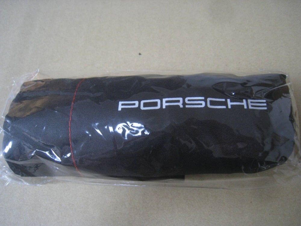Porsche Compact Folding Umbrella Black Red Unused