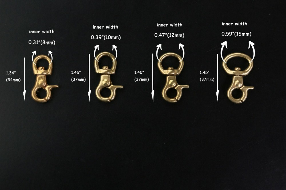 Heavy duty gold solid brass swivel snap hook , 8mm 10mm 15mm small trigger snap