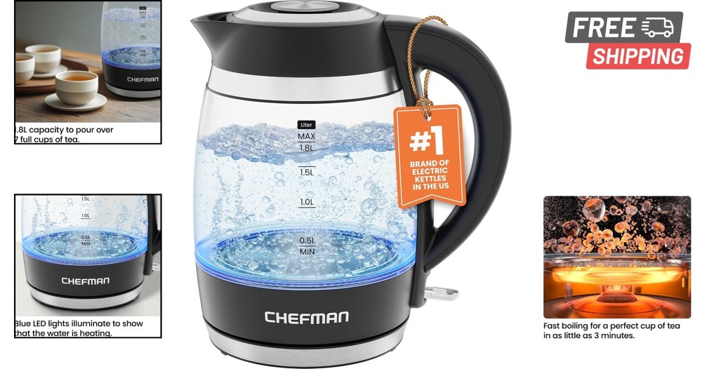 Fast Boiling 1.8L Electric Kettle - Modern Design with Cool-Touch Handle