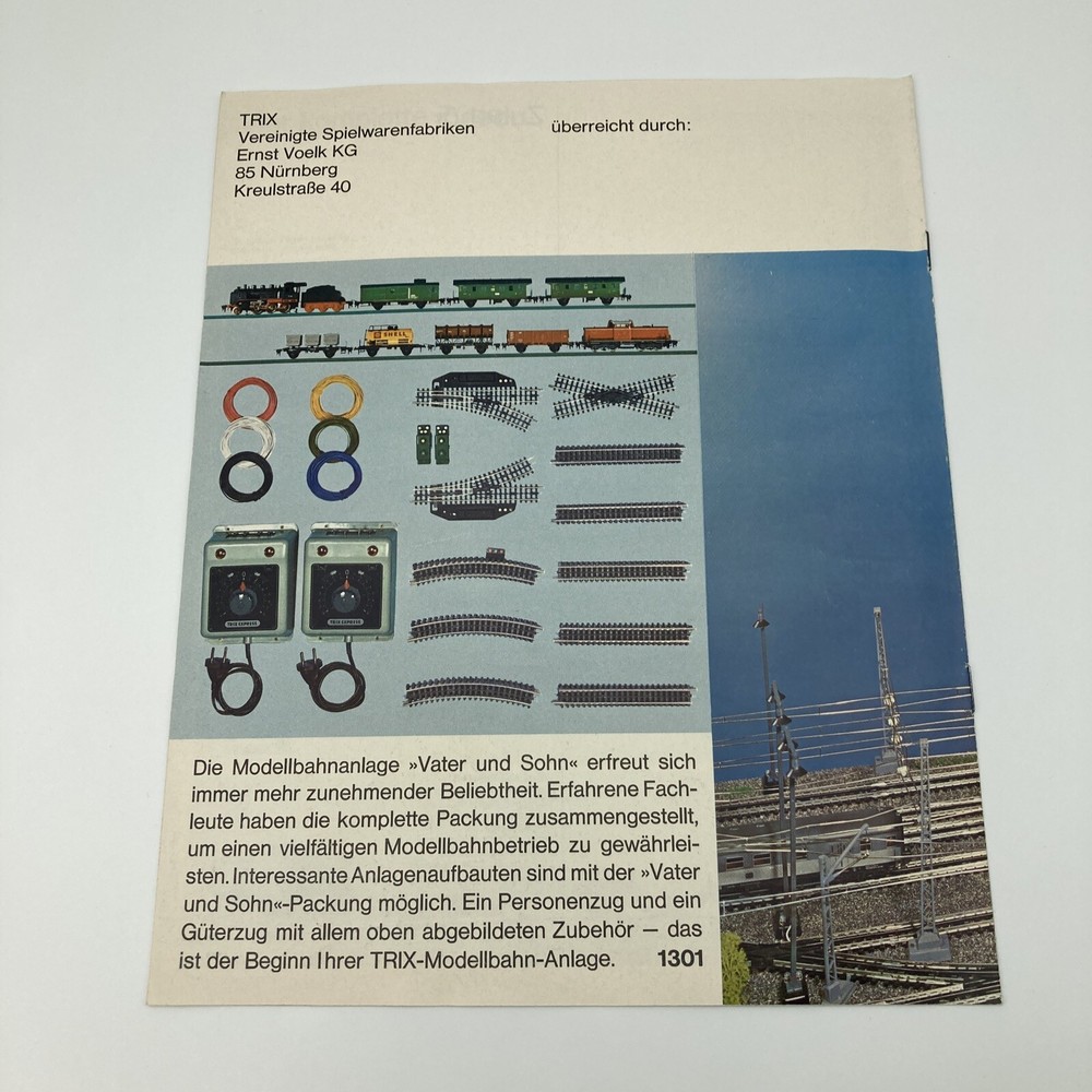 Trix Electric Model Train Railway Catalog 1966 German with Insert