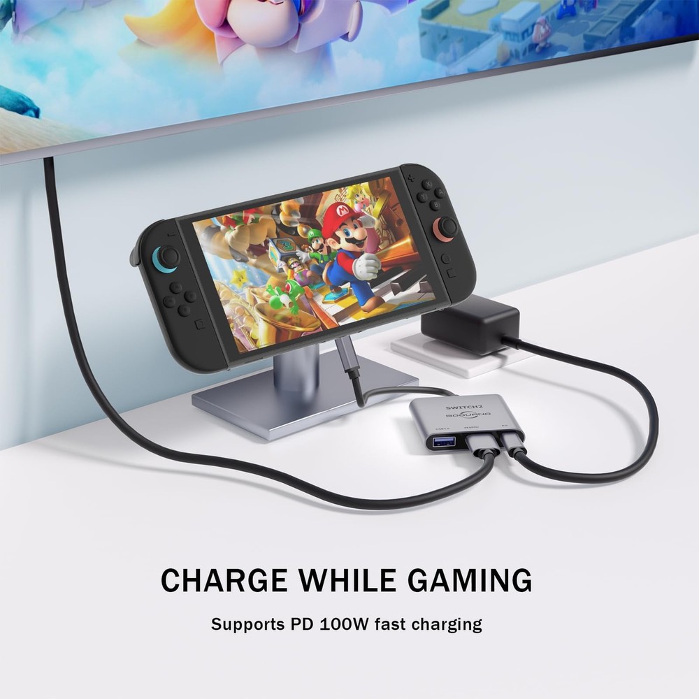 Switch 2 Dock, Switch 2 Docking Station, Portable TV Dock Station for Switch/...