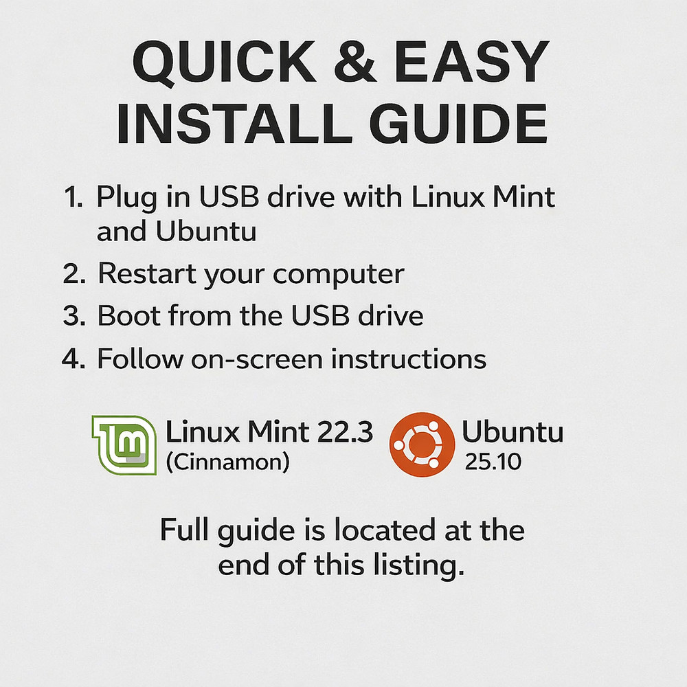Bootable Linux USB – Mint 22.3 Cinnamon + Ubuntu 25.10 Installer 2-in-1