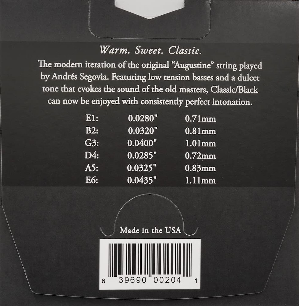 Augustine AUGBLKSET Nylon Classical Guitar Strings, Light (Limited Edition)