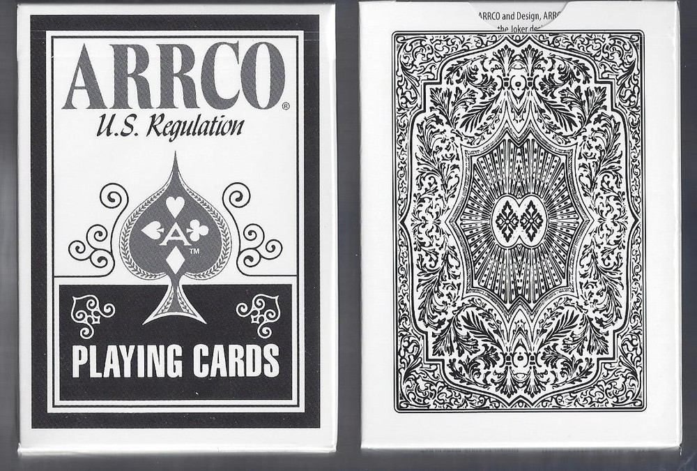 Arrco U.S. Regulation white-black backplaying cards RARE!