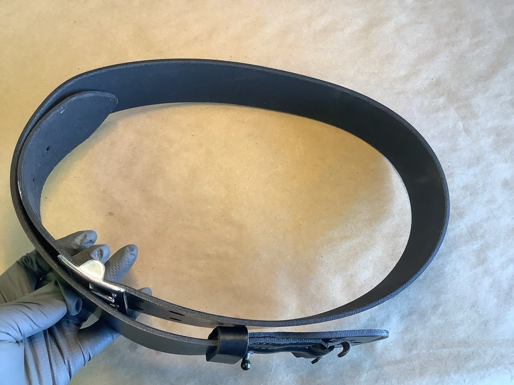 Bianchi B2 Plain Black Leather Sam Browne Belt 34
