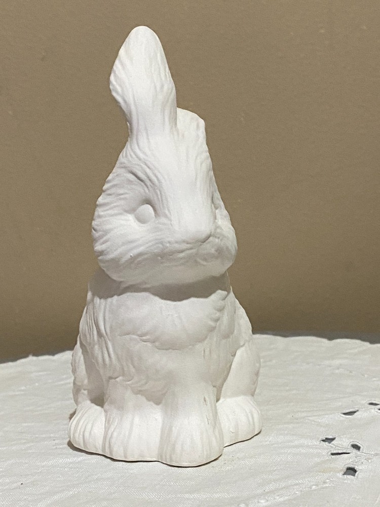 Bunny Sitting 5" Tall Rabbit Easter Ceramic Bisque Ready to Paint