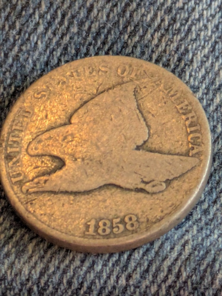 1858 flying eagle cent  small Letters