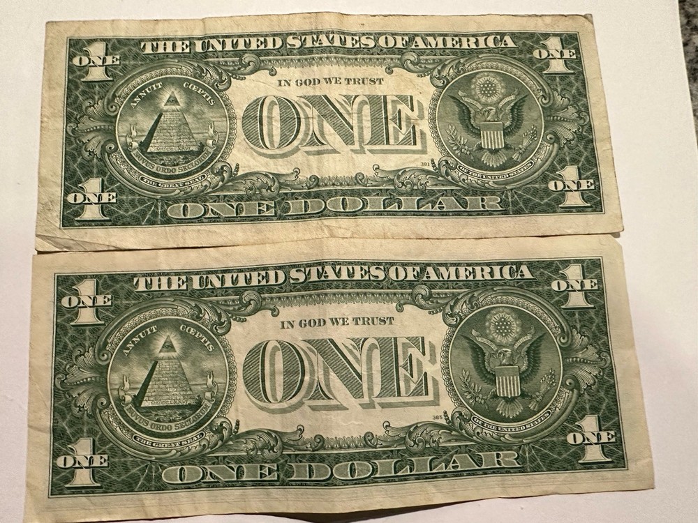 1957A $1 SILVER CERTIFICATE BLUE SEALS GOOD SHAPE (2) D168