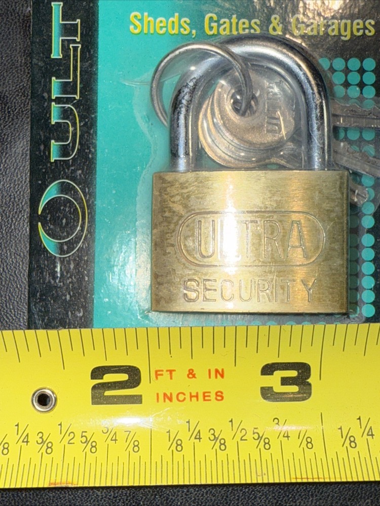 Three (3) For $15. 1 1/4” Padlock Solid Brass Padlock NOS Keyed Different J Lock