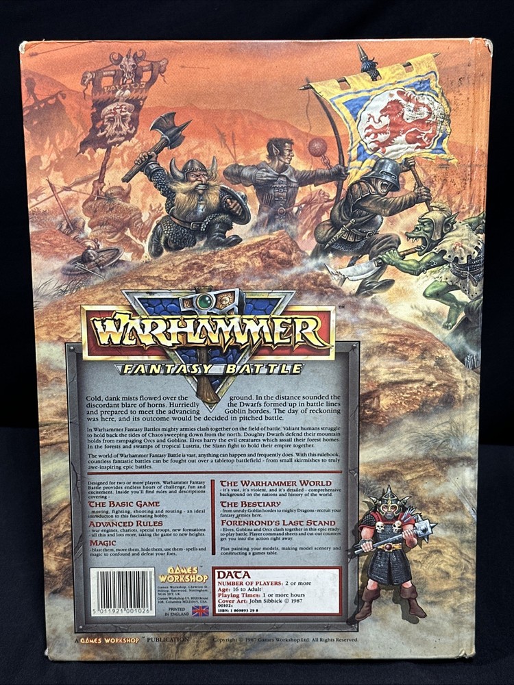 Fantasy Battle Warhammer Games Workshop Citadel 1987 Book