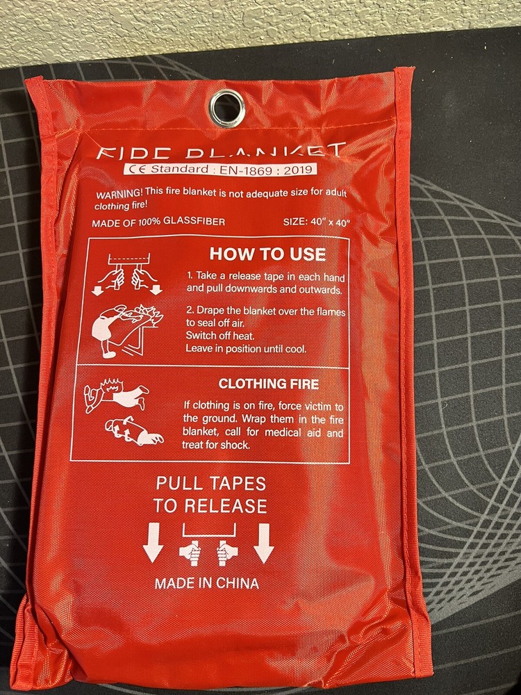 Safeway Emergency Fire Blanket. 40"x40". 8 Pack