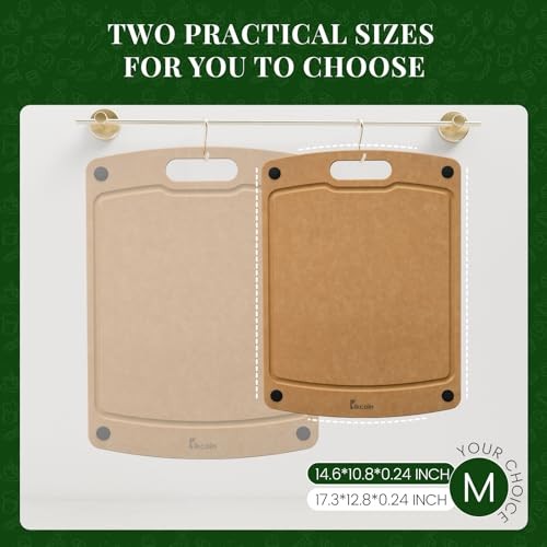 Wood Cutting Board, Cutting Boards for Kitchen 14.6"L x 10.8"W Rectangular