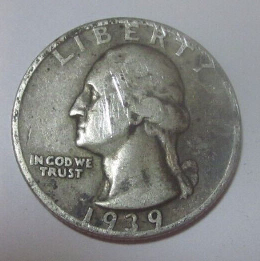 1939  Washington Silver Quarter   90% Silver