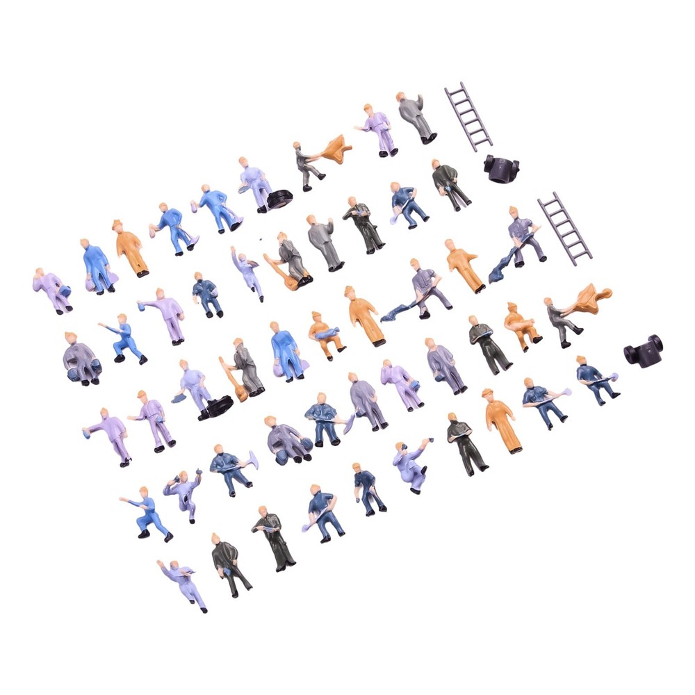 Figures Painted Figures Scale 1:87 25 Different Poses 50pcs Painted Figures