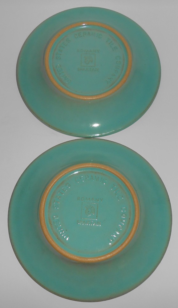 U.S. Ceramic Tile Company Green Patterned 6.5" Plate