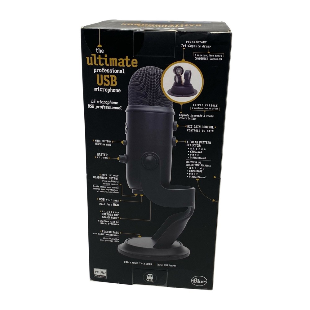 Blue Yeti Blackout & Playerunknown's Battlegrounds PUBG Bundle USB Microphone