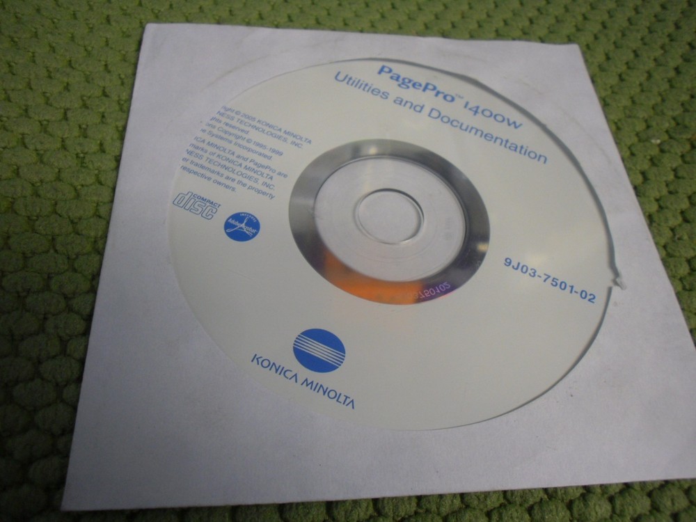 Genuine Konica Minolta PagePro 1400W Printer CD Software Drivers Utilities