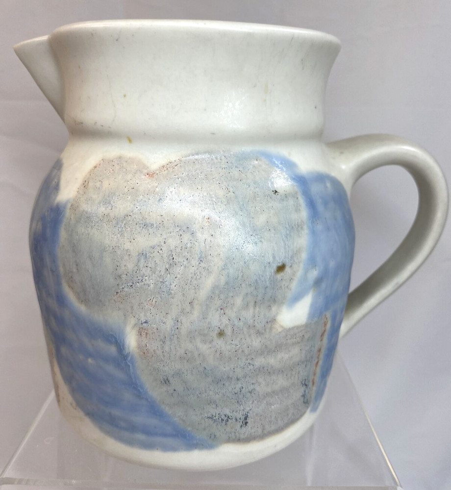 Lovely Ceramic Pottery Pitcher 32oz Marked KS