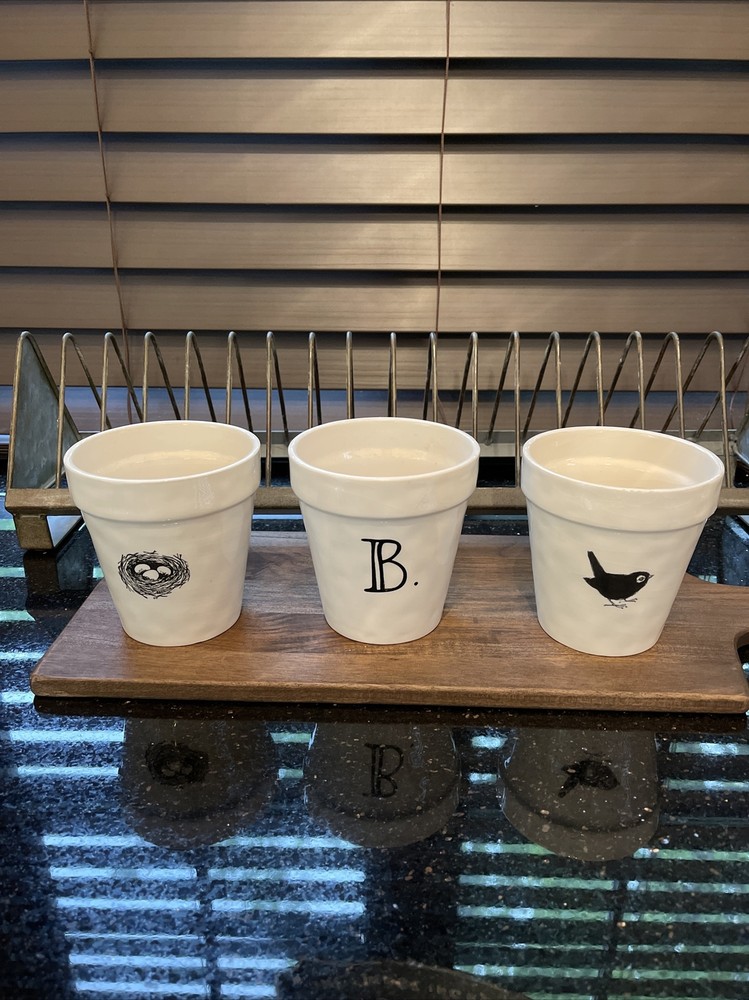 Rae Dunn Chirp Initial B Planter Chirp Nest Set