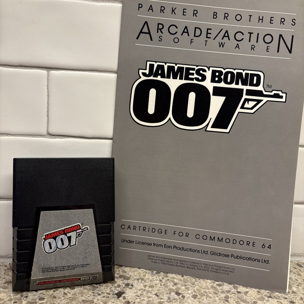 Commodore 64 James Bond 007 Computer Game Cartridge With Manual Untested