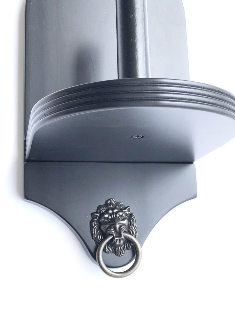 Black Solid Wood Wall Mounted Pool Table Cone Chalk Holder Accessory