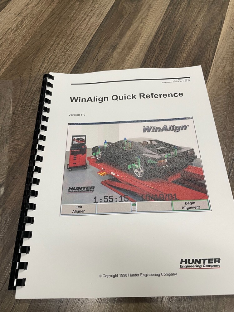 Hunter Engineering WinAlign Quick Reference Version 6.0